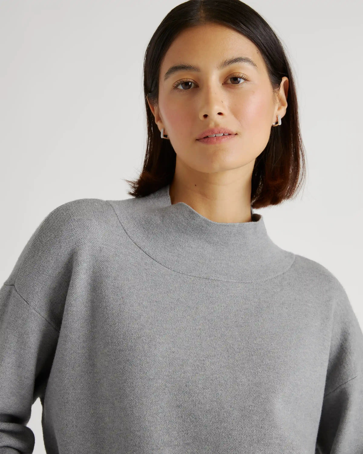 Eco-Knit Milano Stitch Mock Neck Pullover