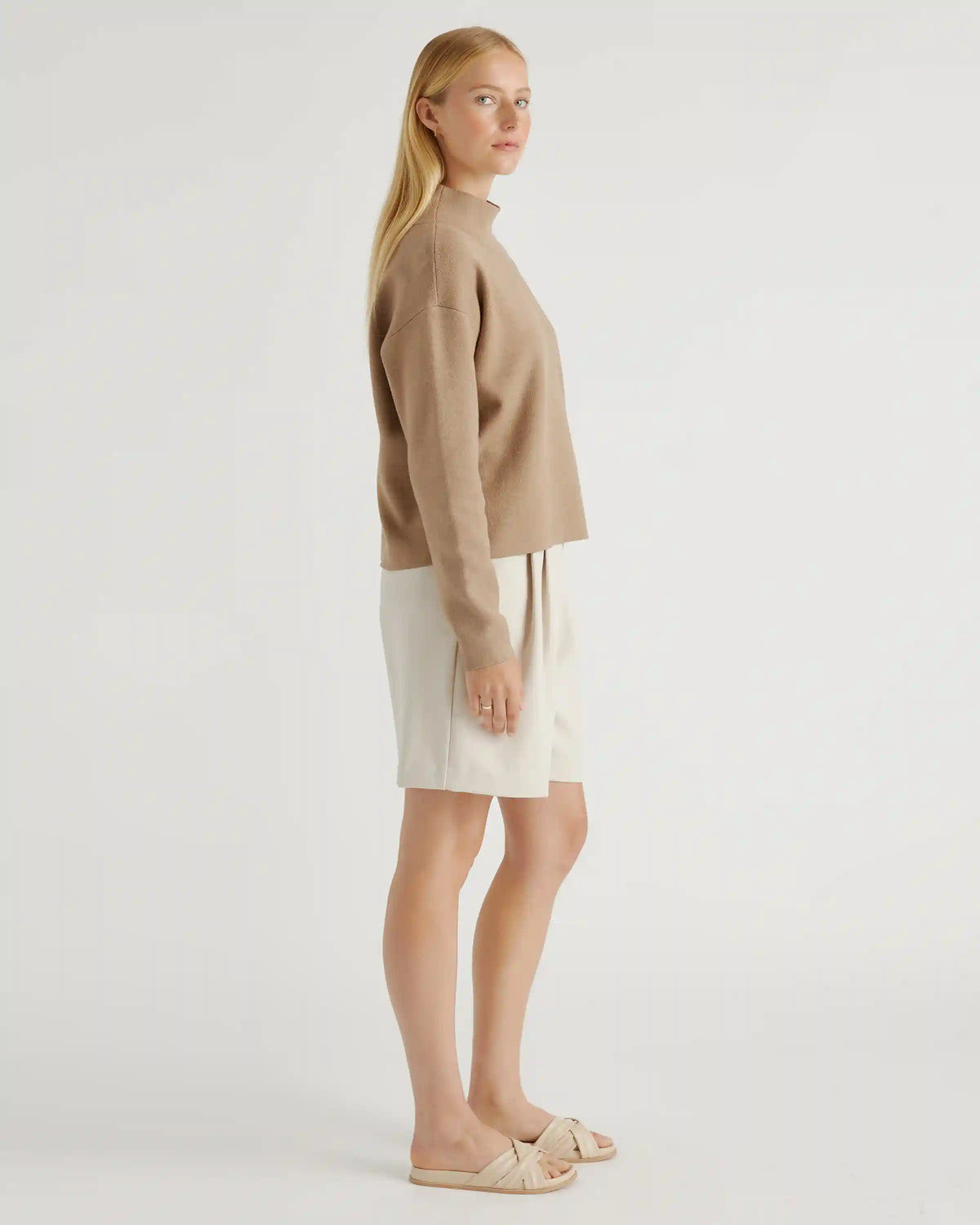 Eco-Knit Milano Stitch Mock Neck Pullover