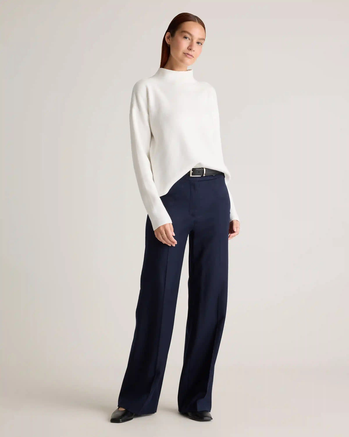 Eco-Knit Milano Stitch Mock Neck Pullover