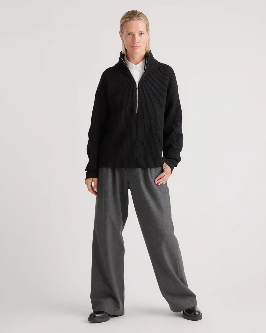 Australian Merino Wool Half Zip Sweater