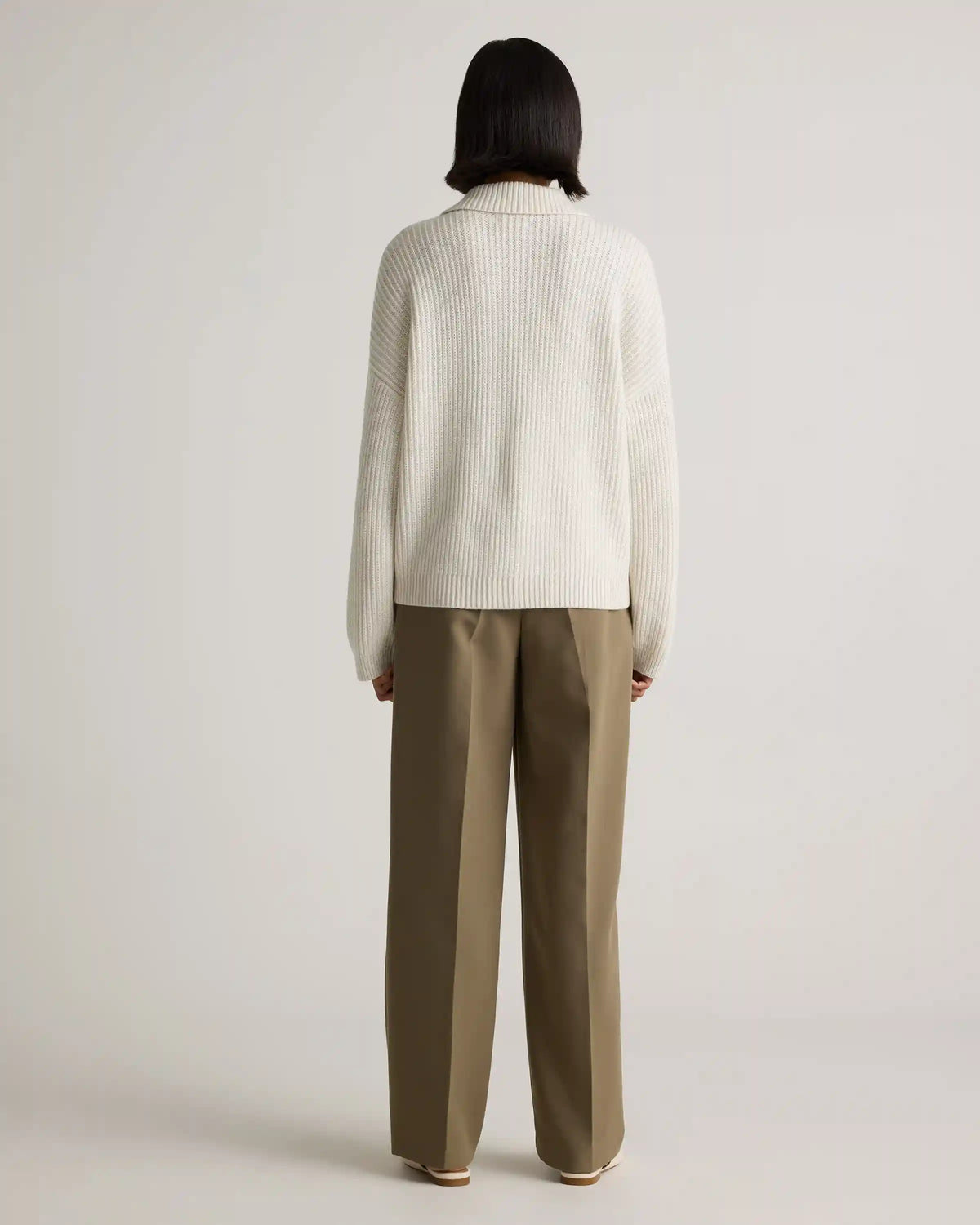 Australian Merino Wool Collared Cable Cardigan