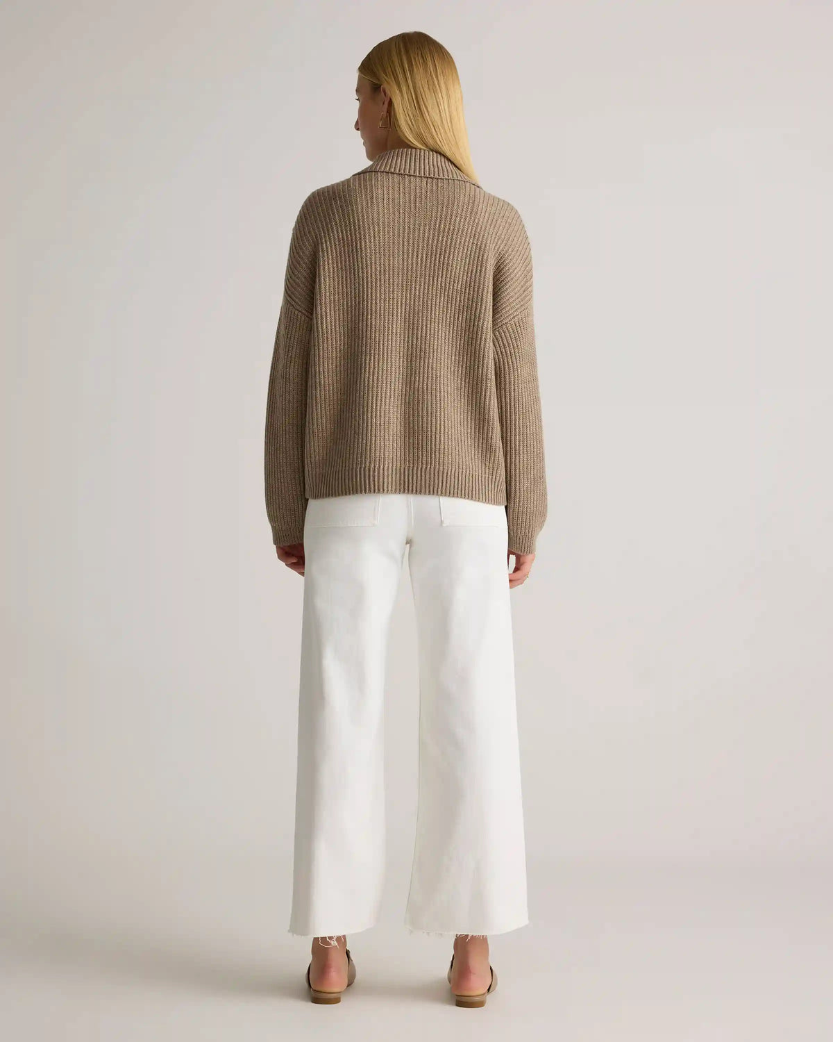 Australian Merino Wool Collared Cable Cardigan