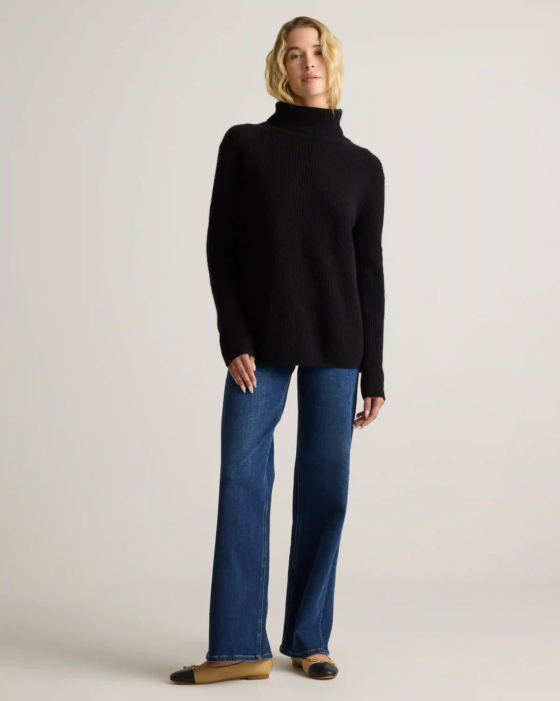Mongolian Cashmere Fisherman Turtleneck Sweater