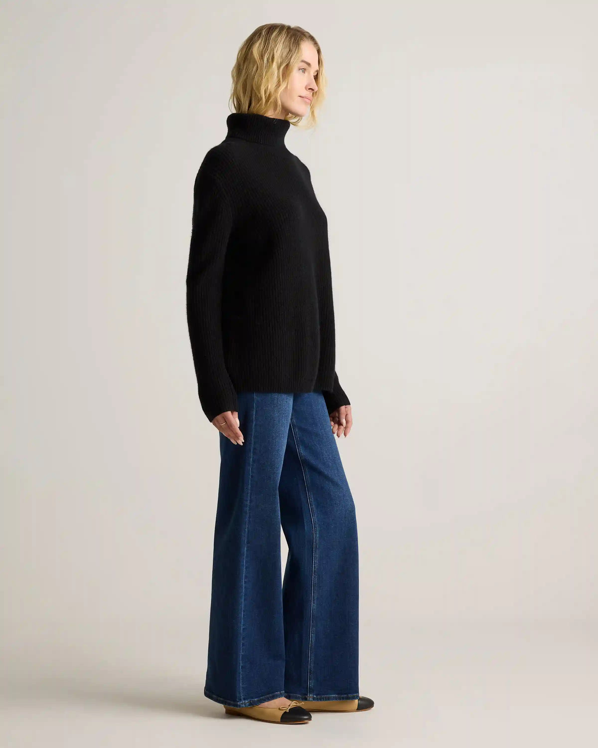 Mongolian Cashmere Fisherman Turtleneck Sweater