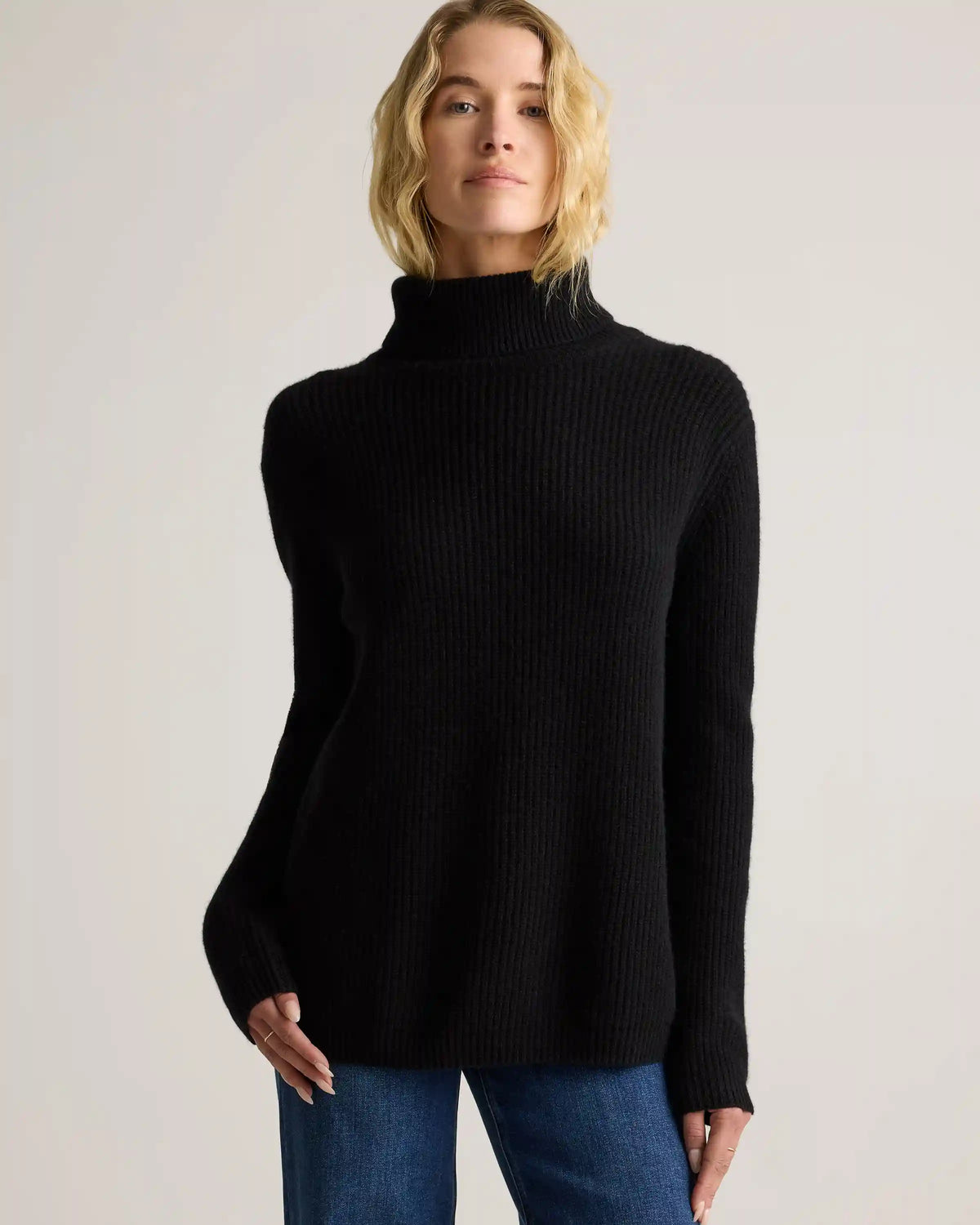 Mongolian Cashmere Fisherman Turtleneck Sweater