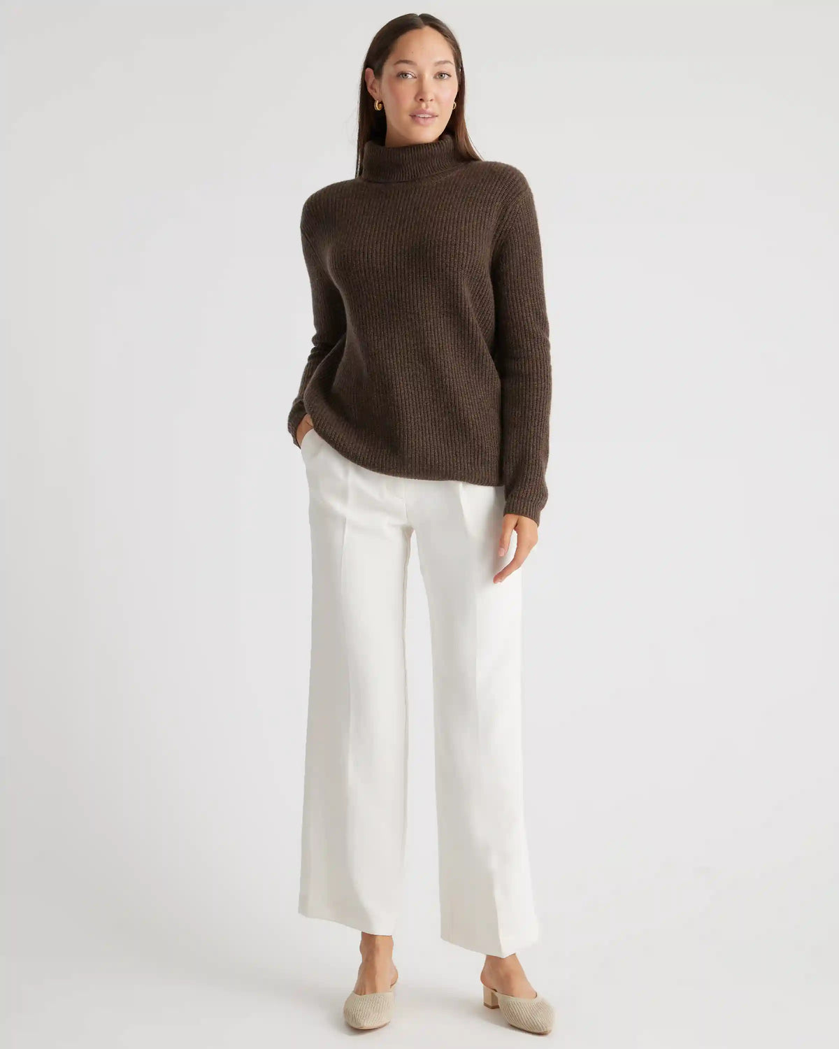 Mongolian Spring Cashmere Fisherman Turtleneck Sweater