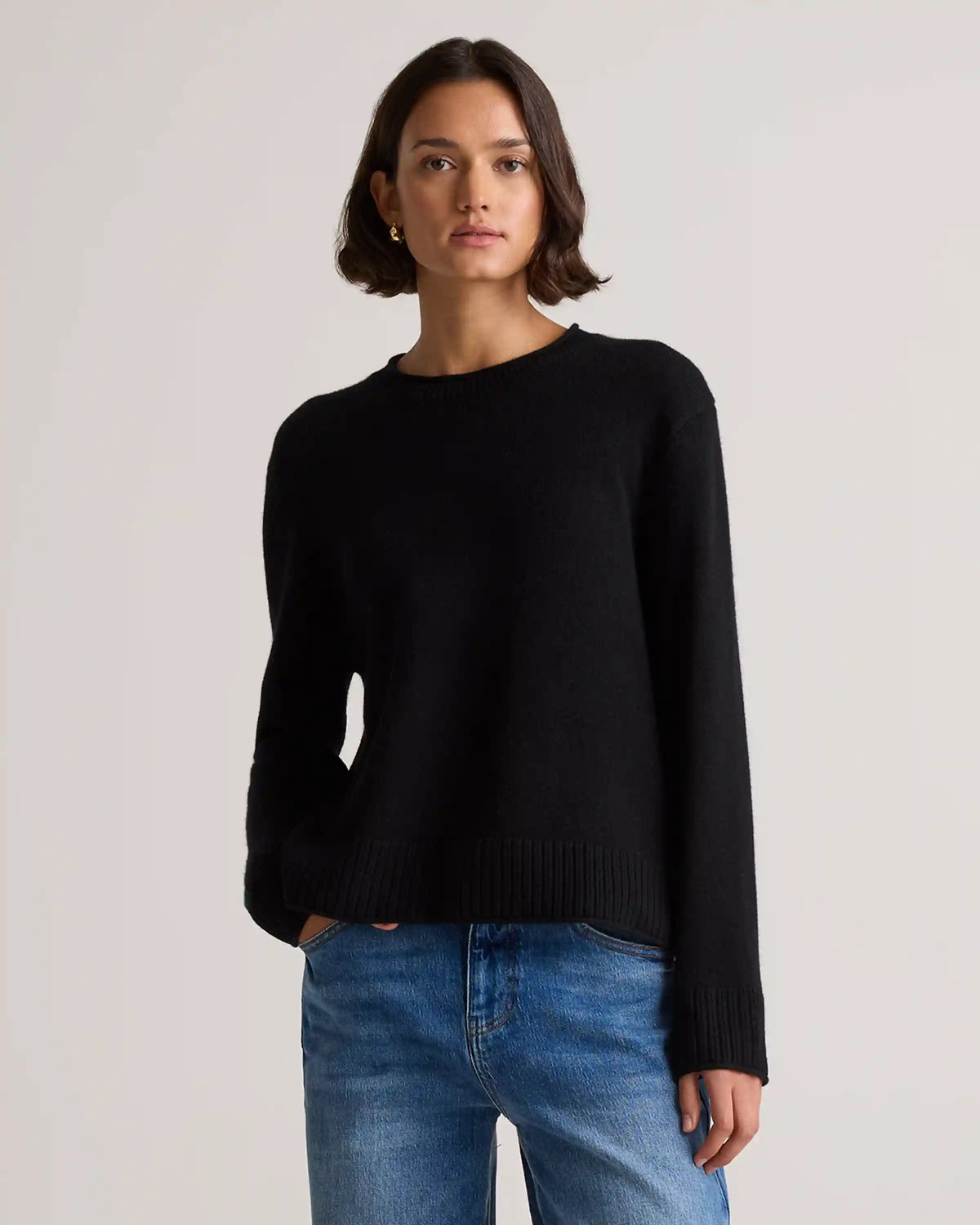 Mongolian Cashmere Boxy Crewneck Sweater