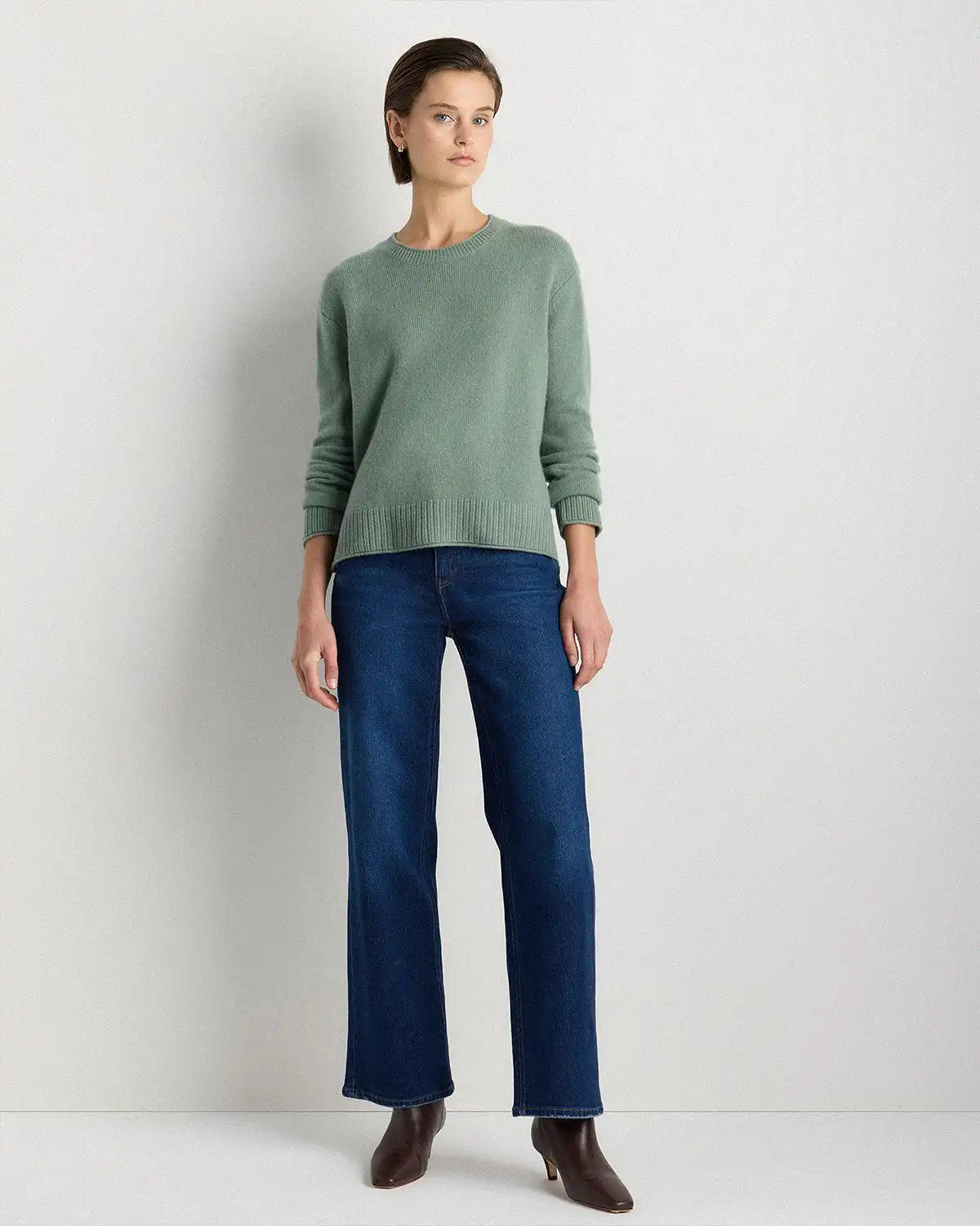 Mongolian Cashmere Boxy Crewneck Sweater