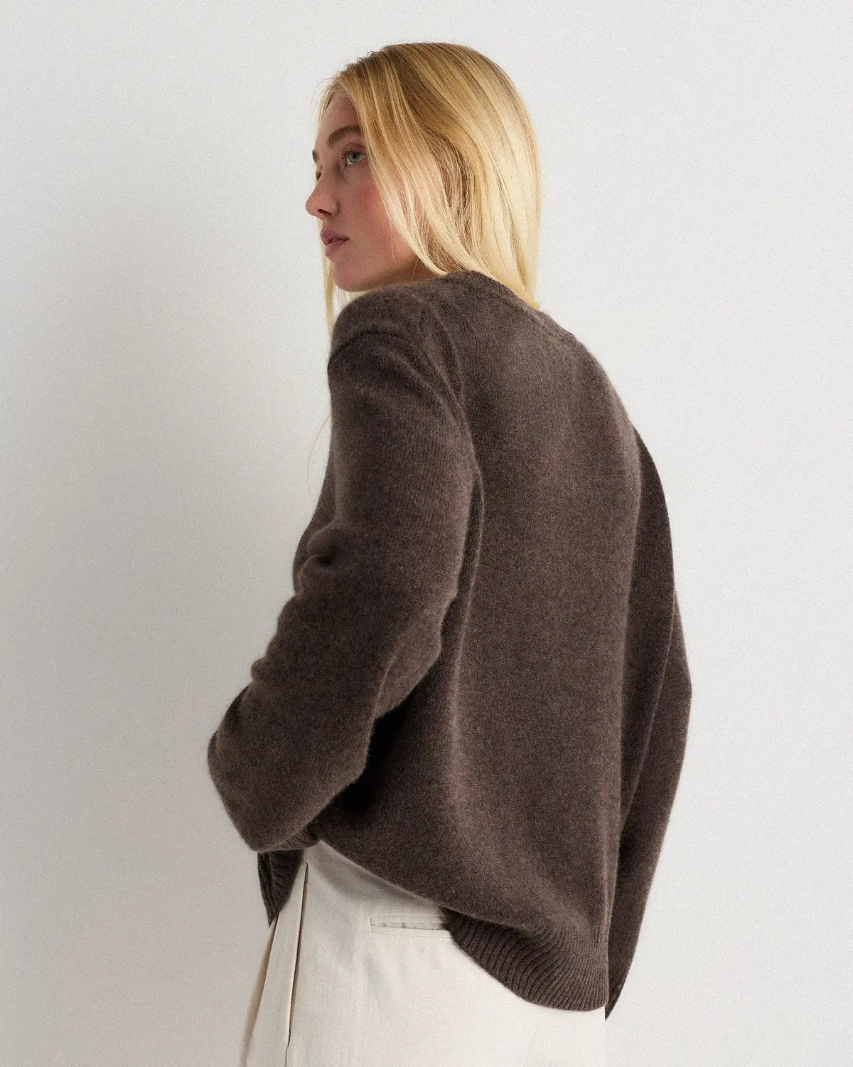 Mongolian Cashmere Oversized Crewneck Sweater