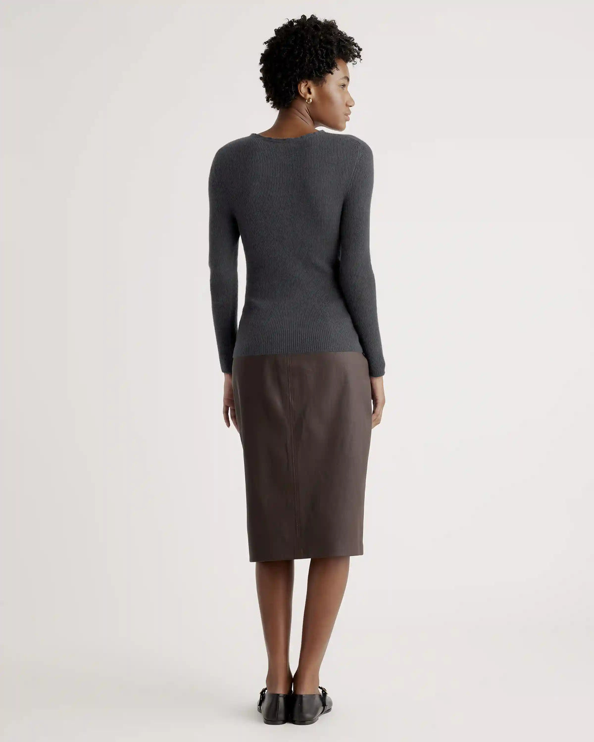 Featherweight Cashmere Ribbed Crewneck Sweater
