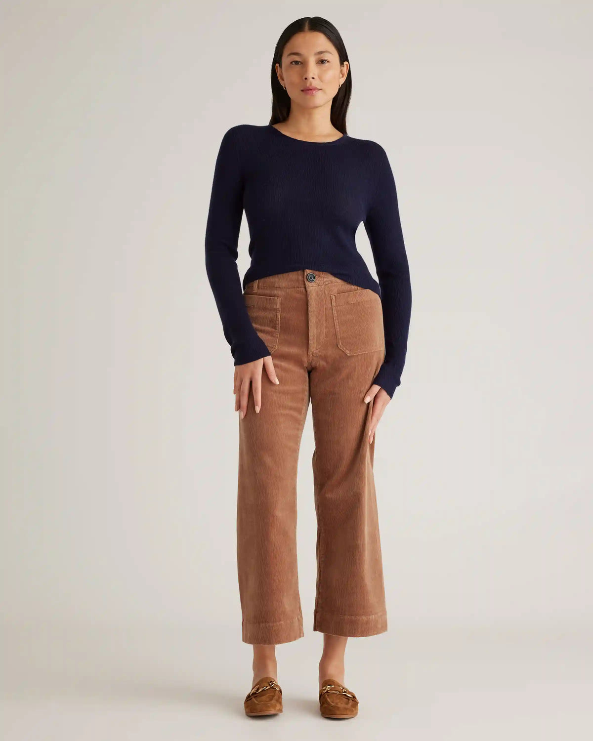 Featherweight Cashmere Ribbed Crewneck Sweater