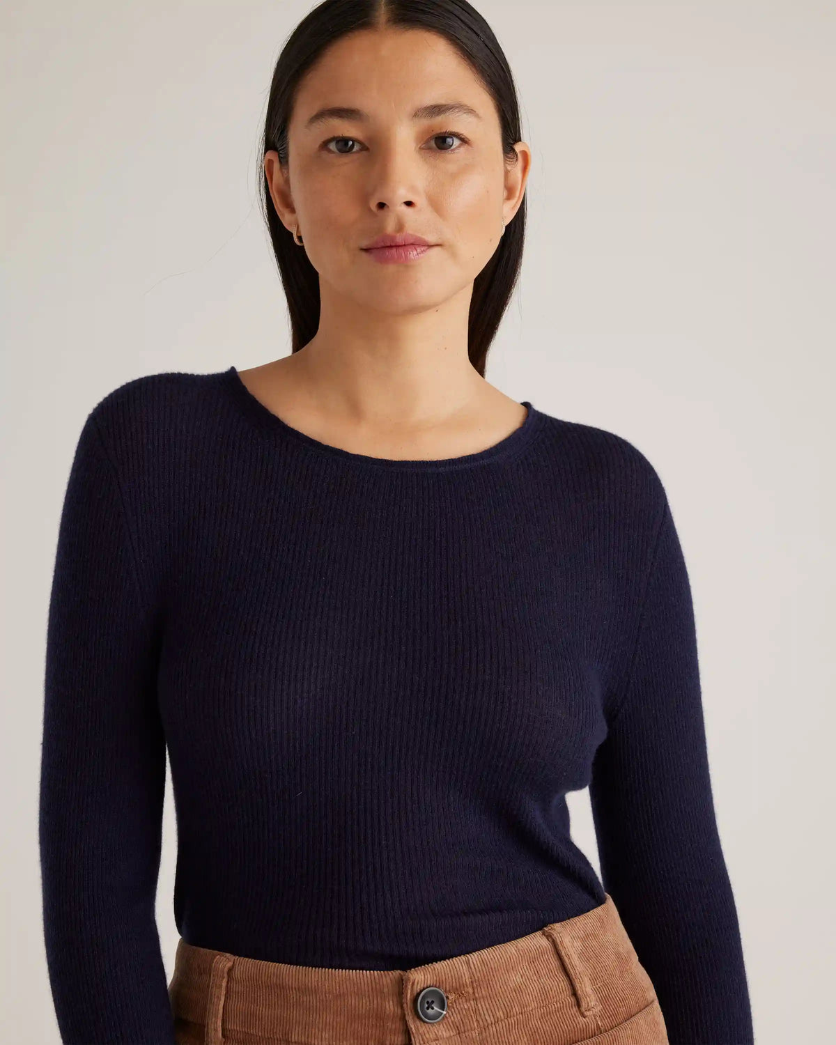 Featherweight Cashmere Ribbed Crewneck Sweater