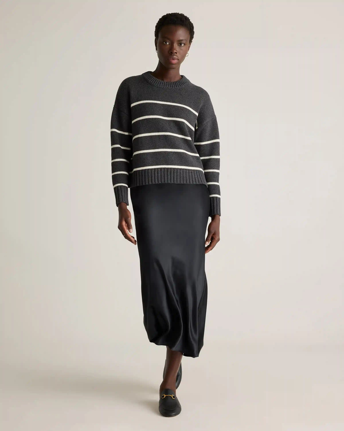 100% Organic Cotton Striped Crew Sweater