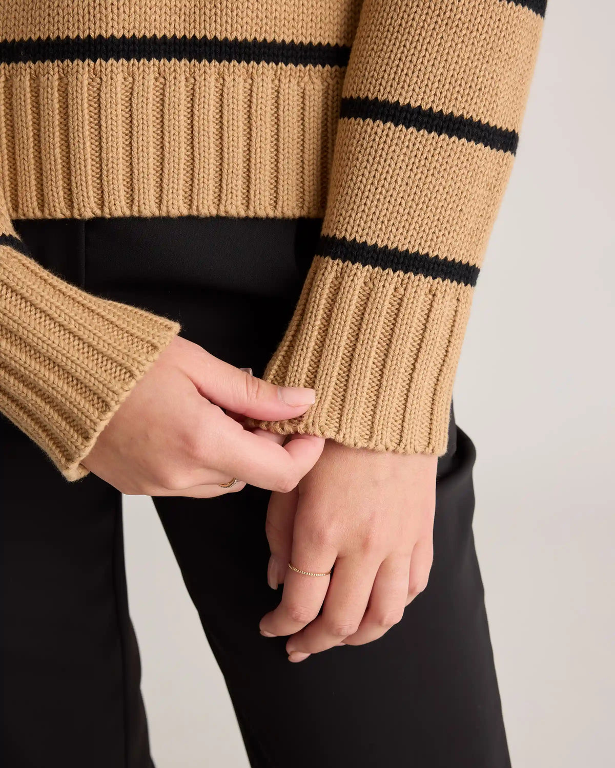 100% Organic Cotton Striped Crew Sweater