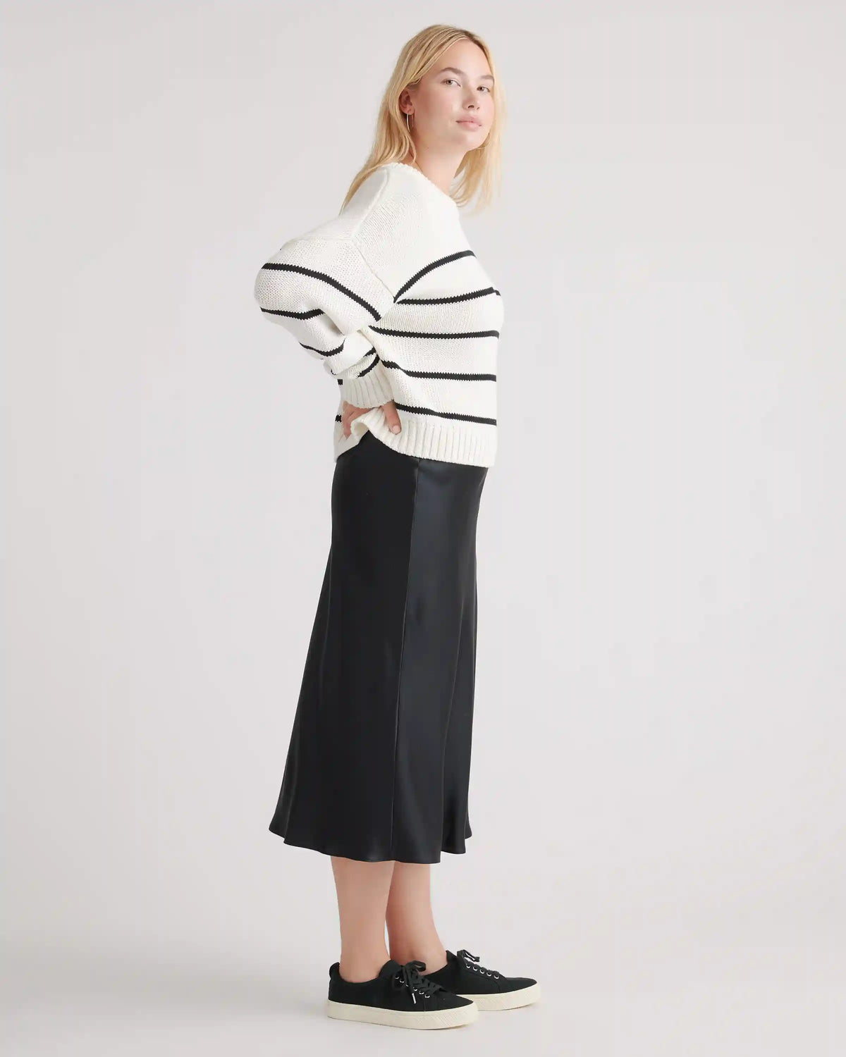 100% Organic Cotton Striped Crew Sweater