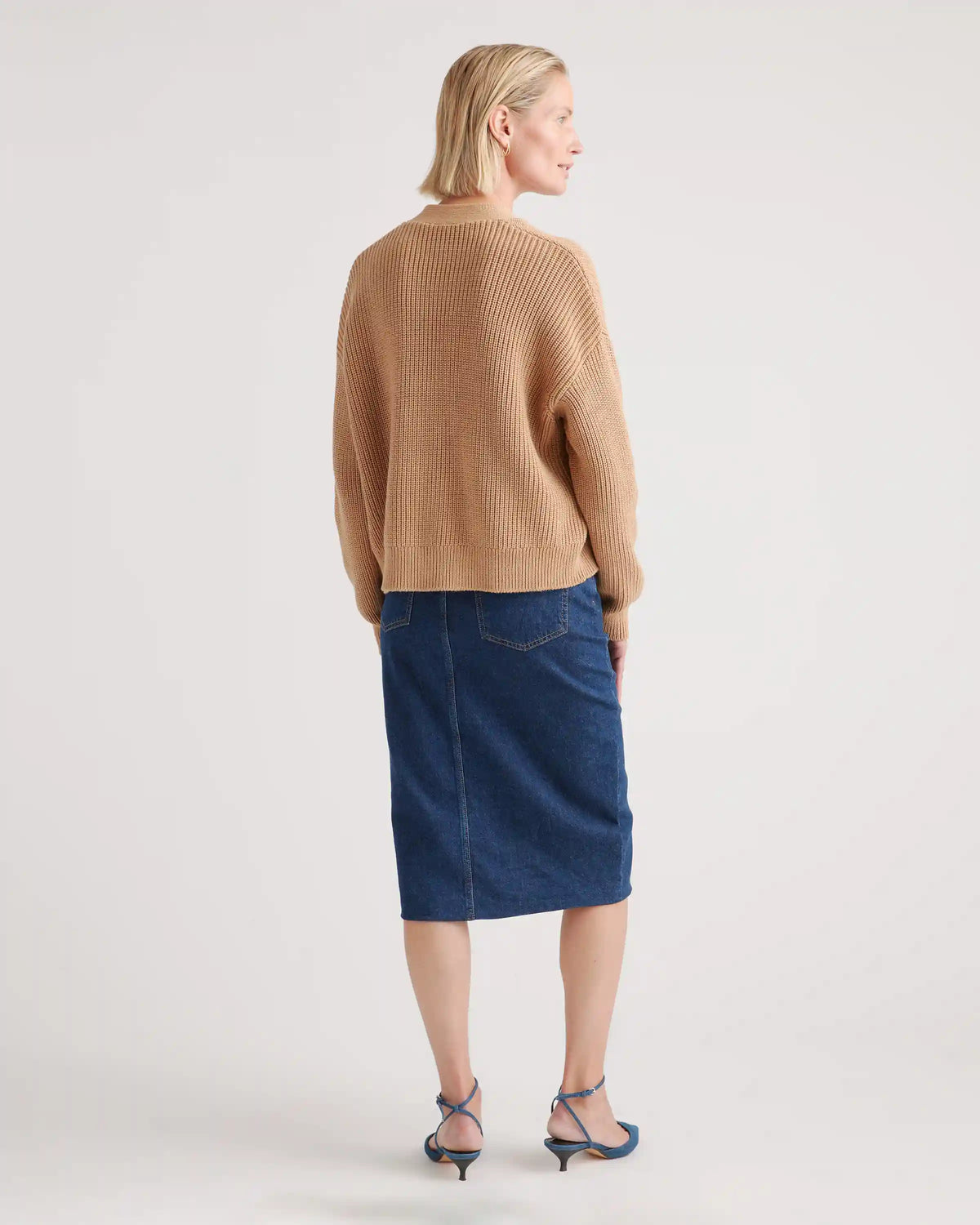 100% Organic Cotton Fisherman Boxy Cropped Cardigan
