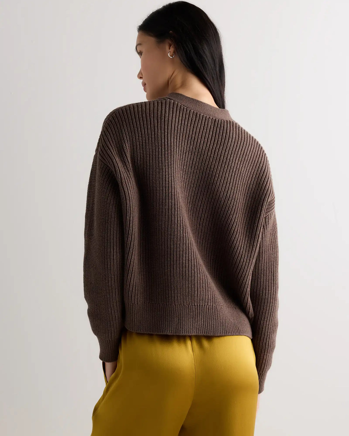 100% Organic Cotton Fisherman Boxy Cropped Cardigan
