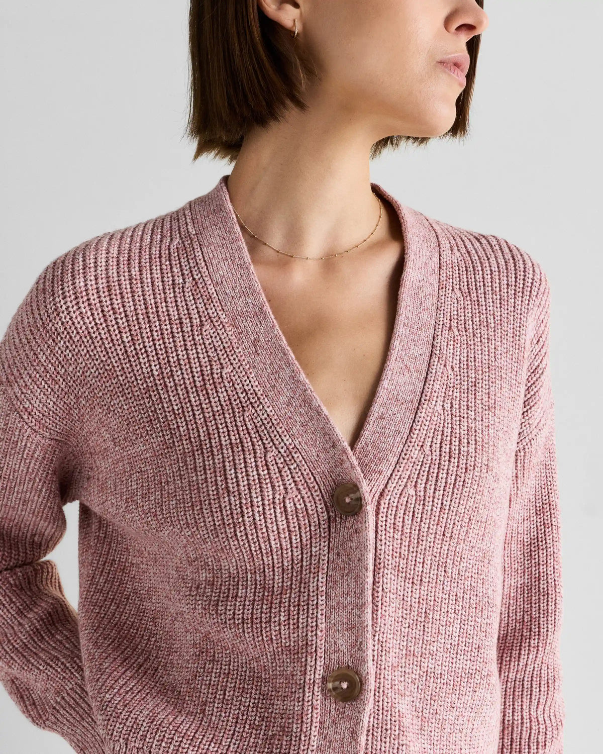 100% Organic Cotton Fisherman Boxy Cropped Cardigan