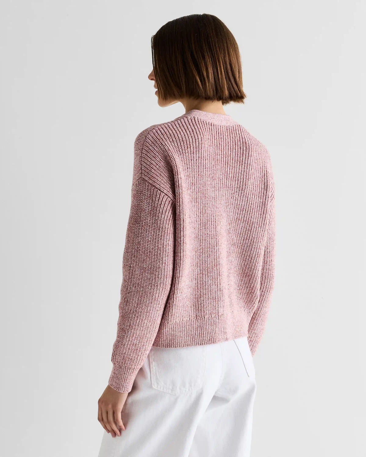 100% Organic Cotton Fisherman Boxy Cropped Cardigan