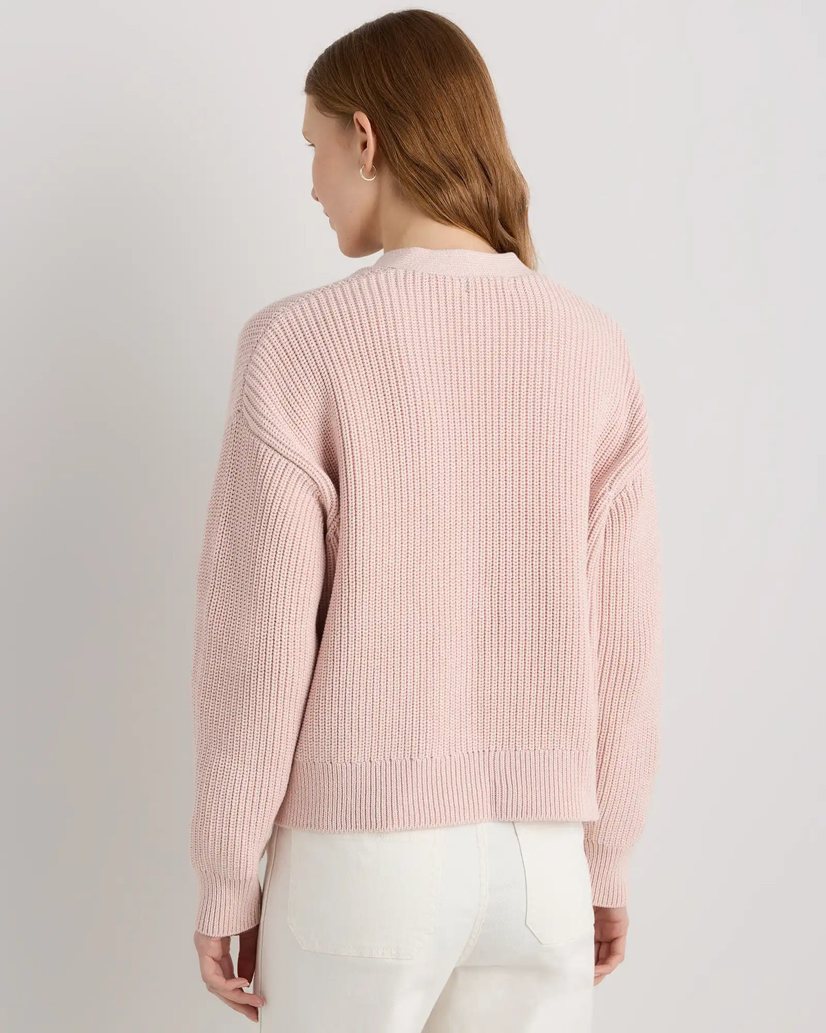 100% Organic Cotton Fisherman Boxy Cropped Cardigan