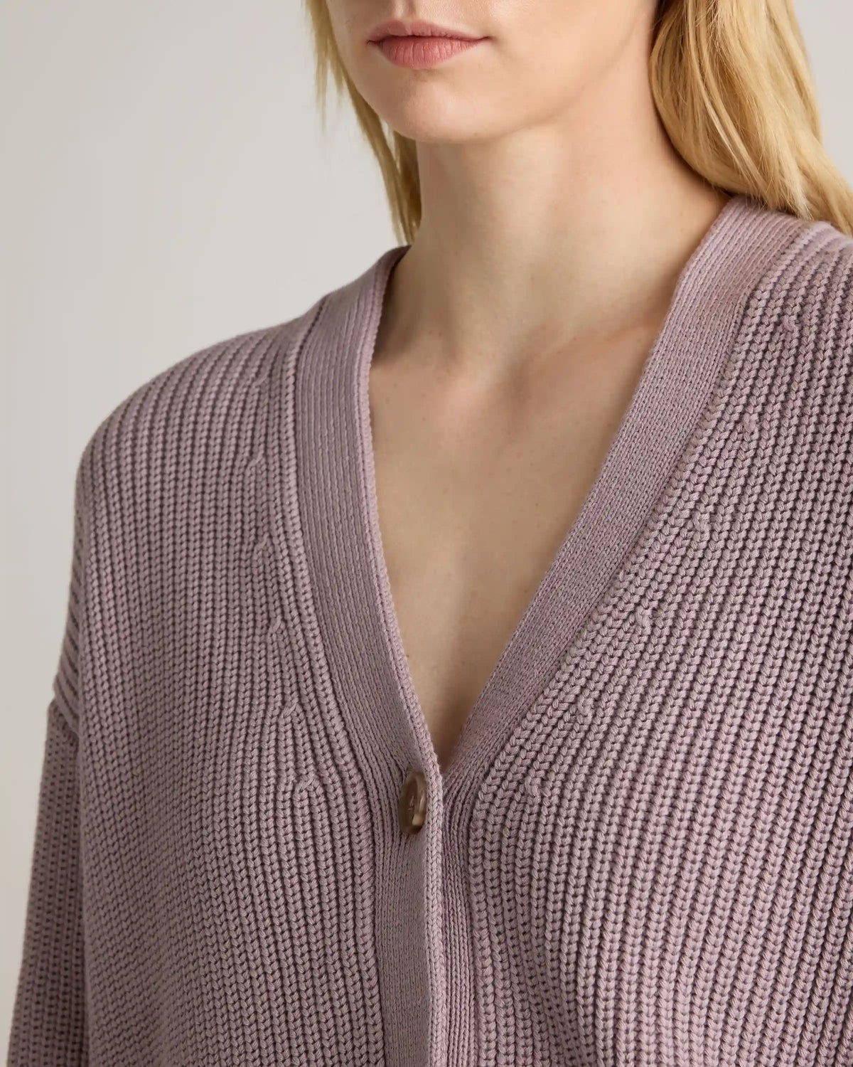100% Organic Cotton Fisherman Boxy Cropped Cardigan