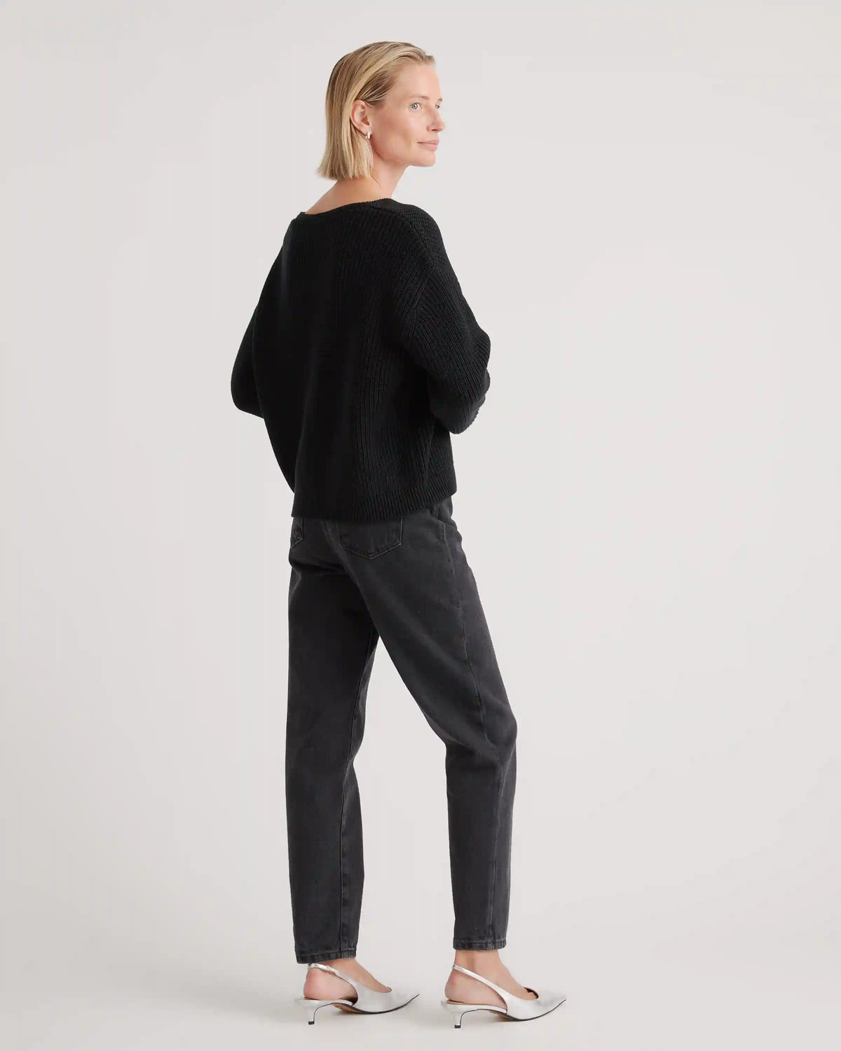 100% Organic Cotton Fisherman V-Neck Sweater