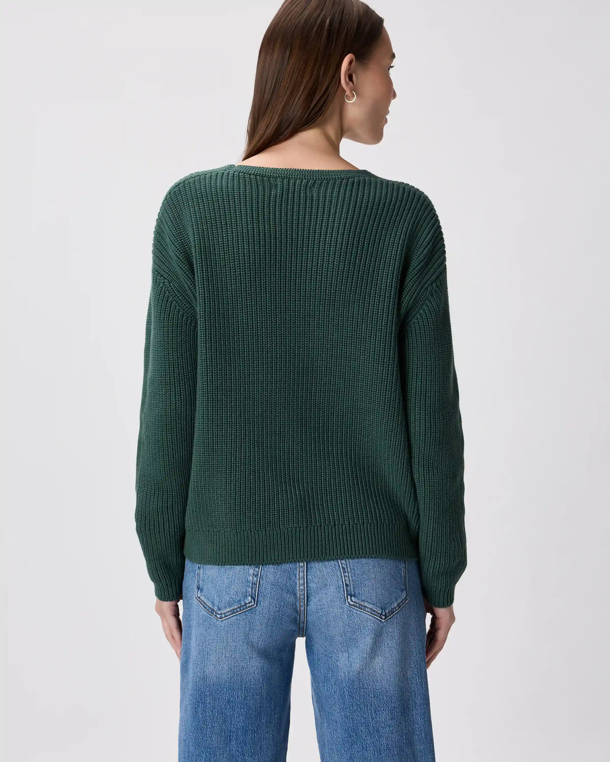 100% Organic Cotton Fisherman V-Neck Sweater