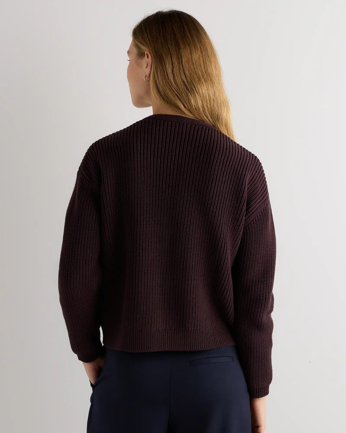 100% Organic Cotton Fisherman V-Neck Sweater