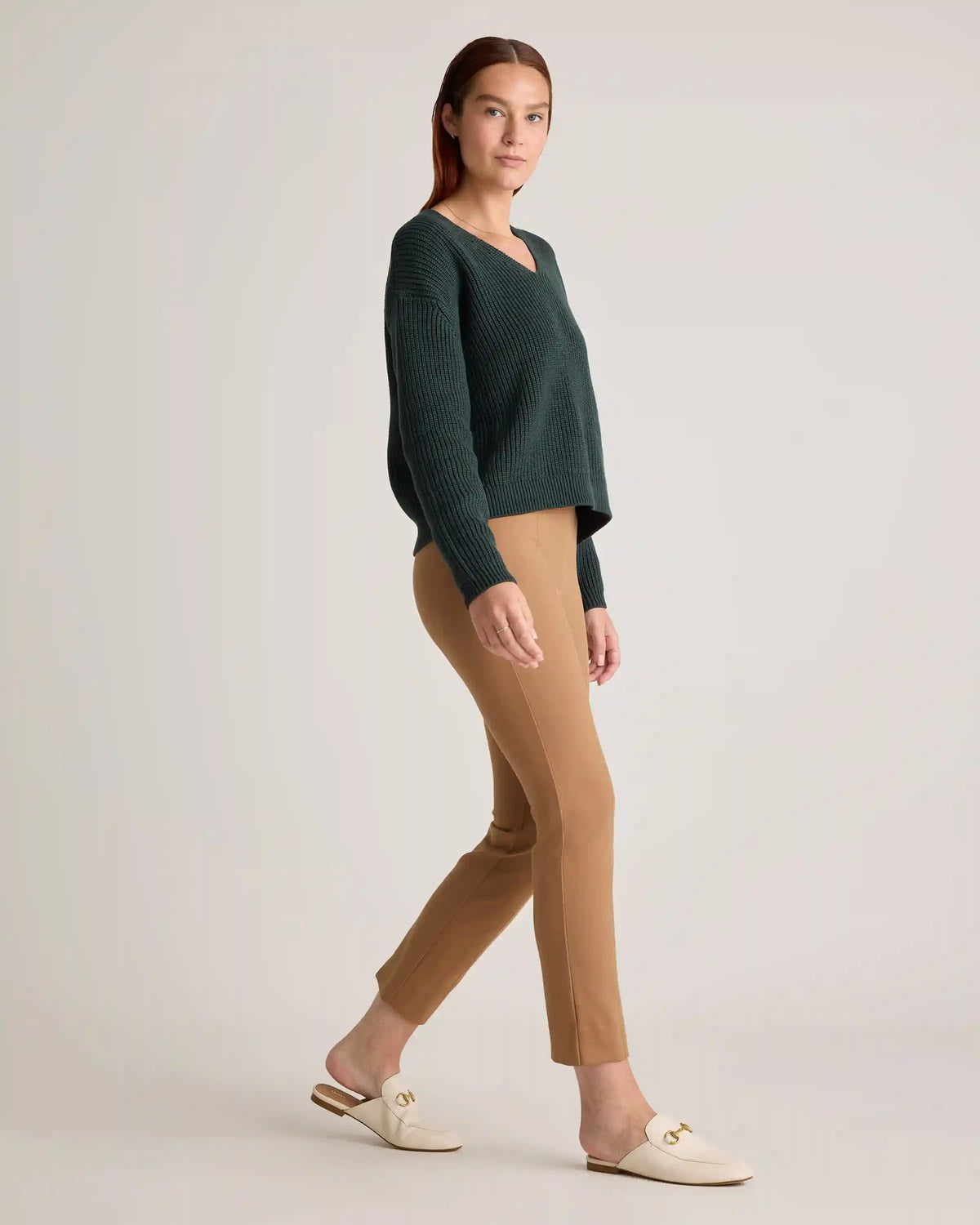 100% Organic Cotton Fisherman V-Neck Sweater