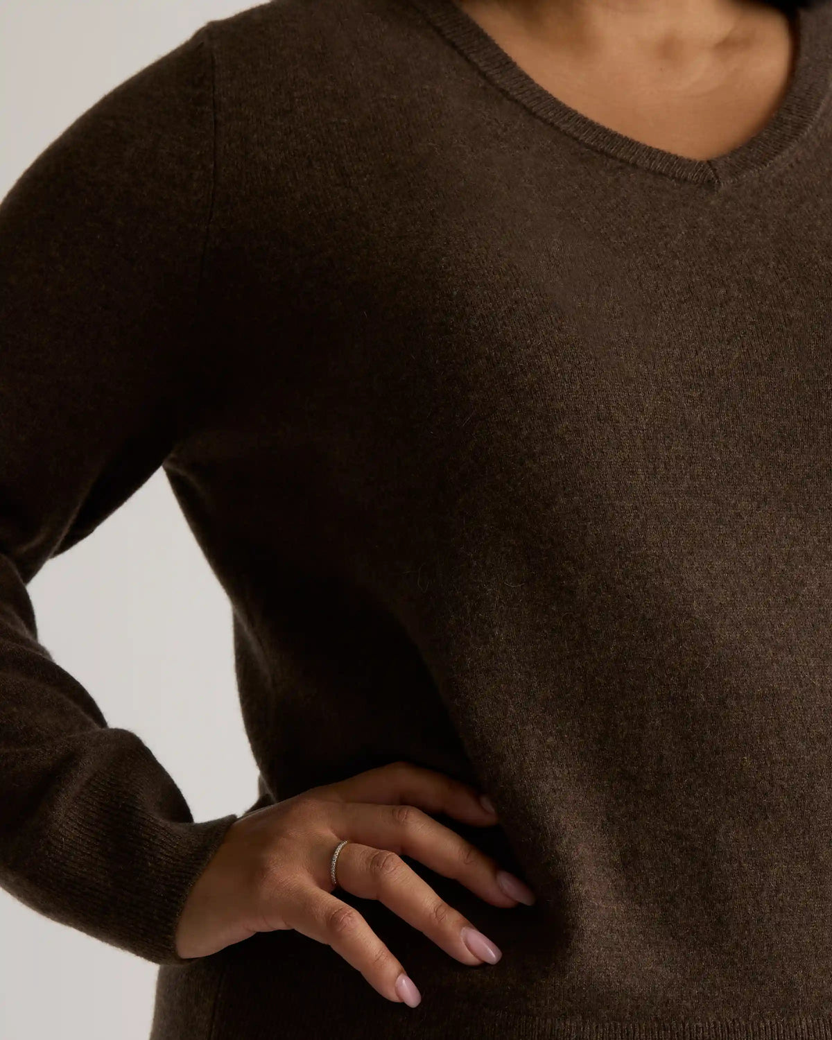 Mongolian Cashmere V-Neck Sweater