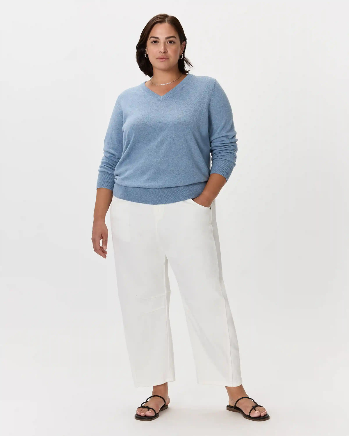 Mongolian Cashmere V-Neck Sweater
