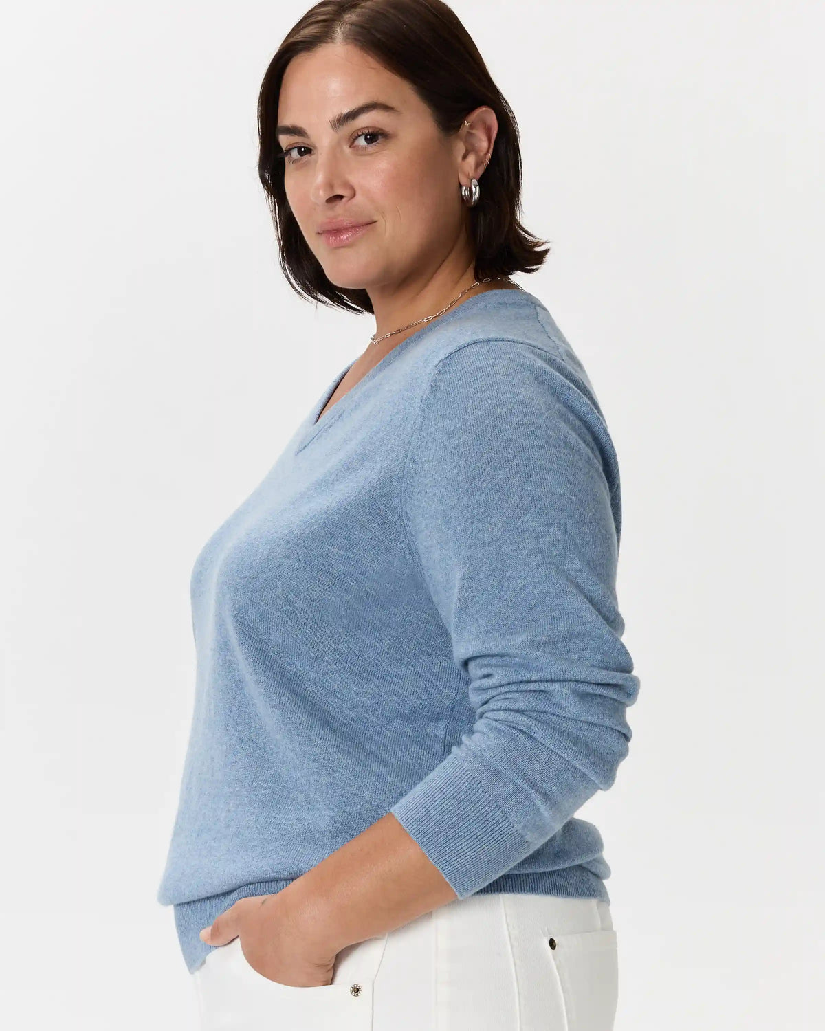 Mongolian Cashmere V-Neck Sweater