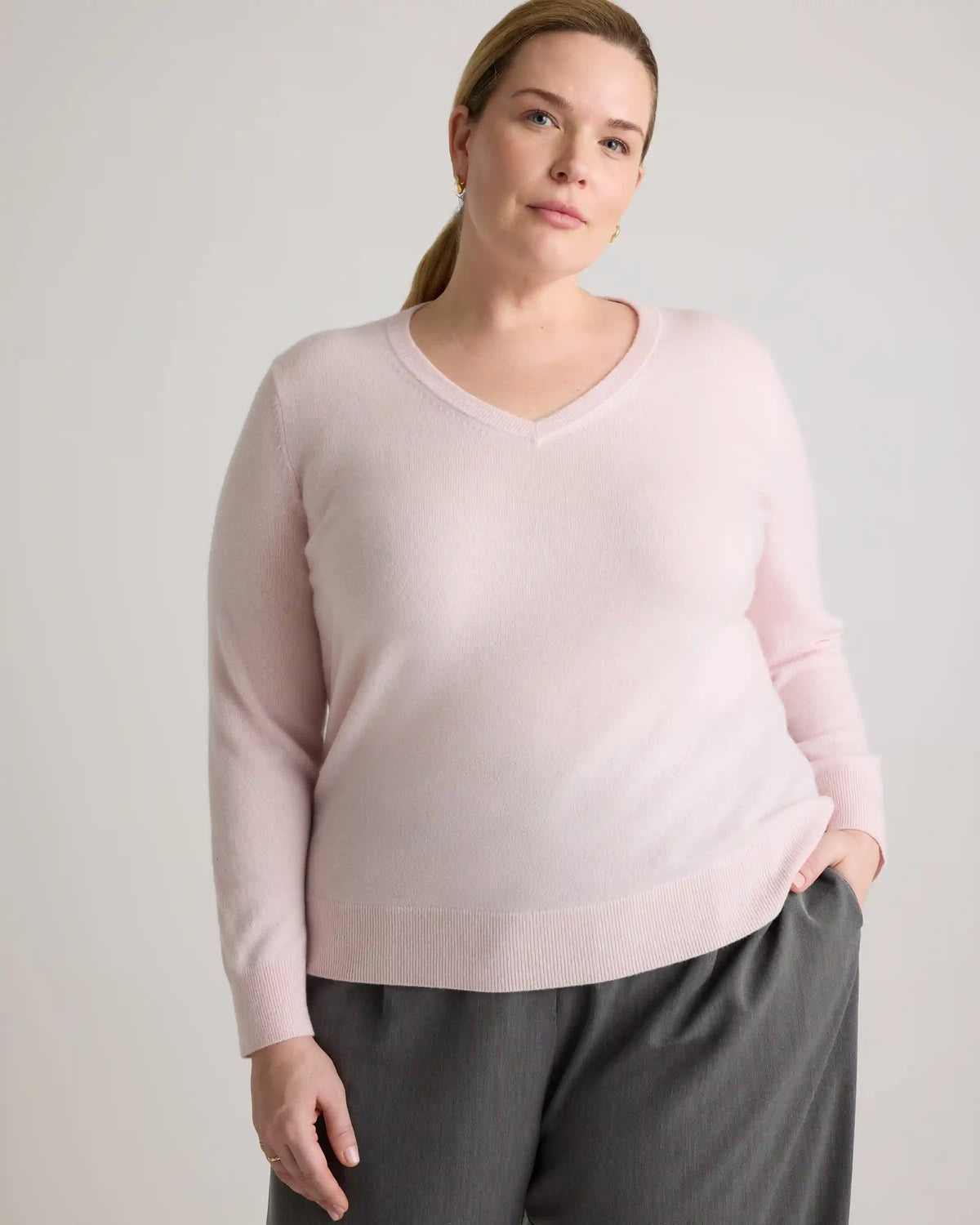Mongolian Cashmere V-Neck Sweater