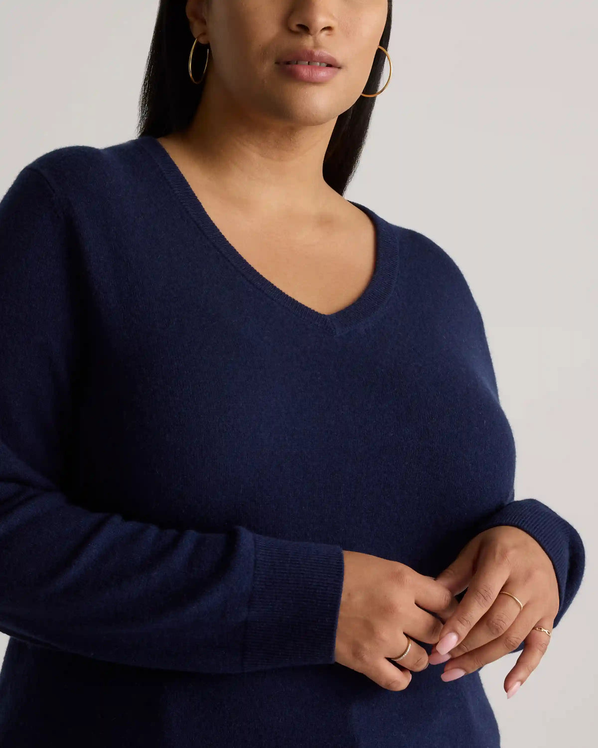Mongolian Cashmere V-Neck Sweater