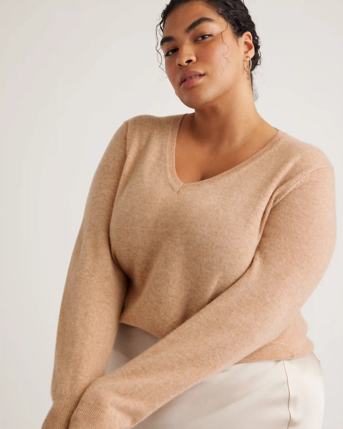 Mongolian Cashmere V-Neck Sweater