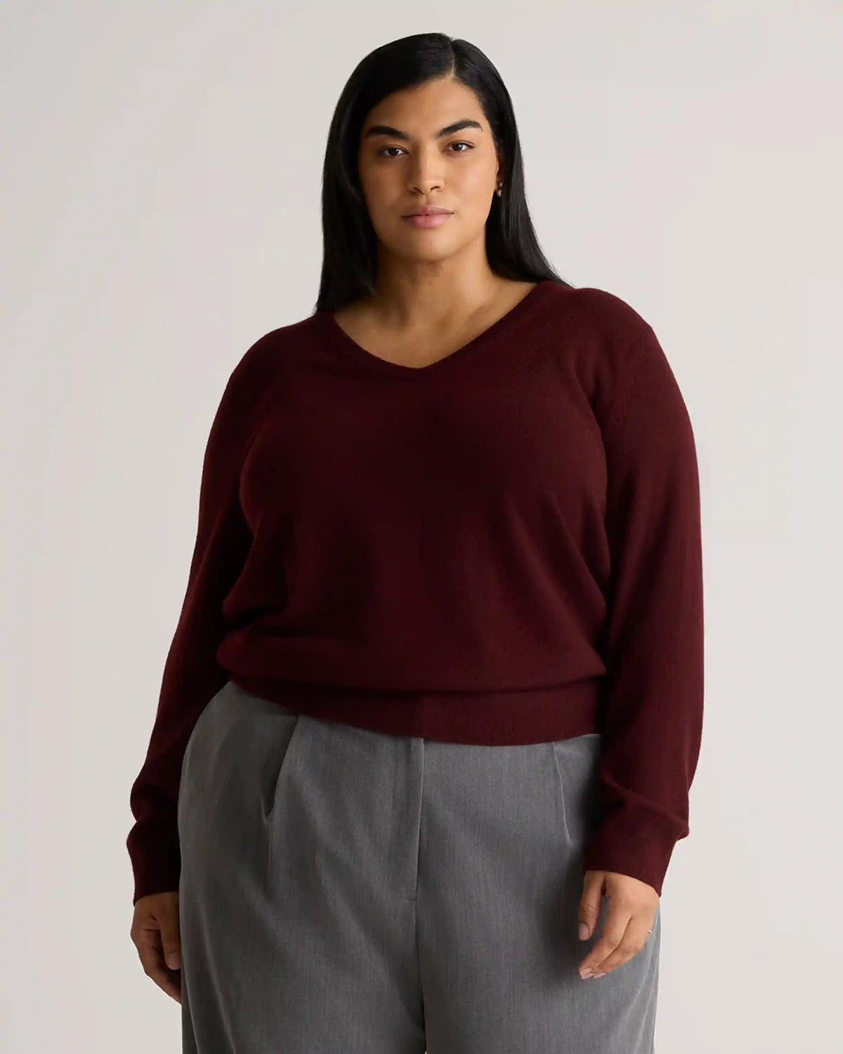 Mongolian Cashmere V-Neck Sweater