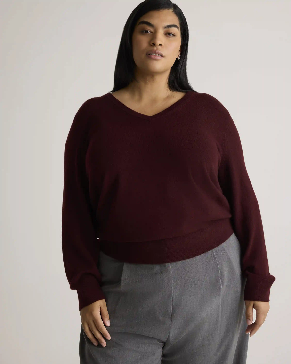 Mongolian Cashmere V-Neck Sweater