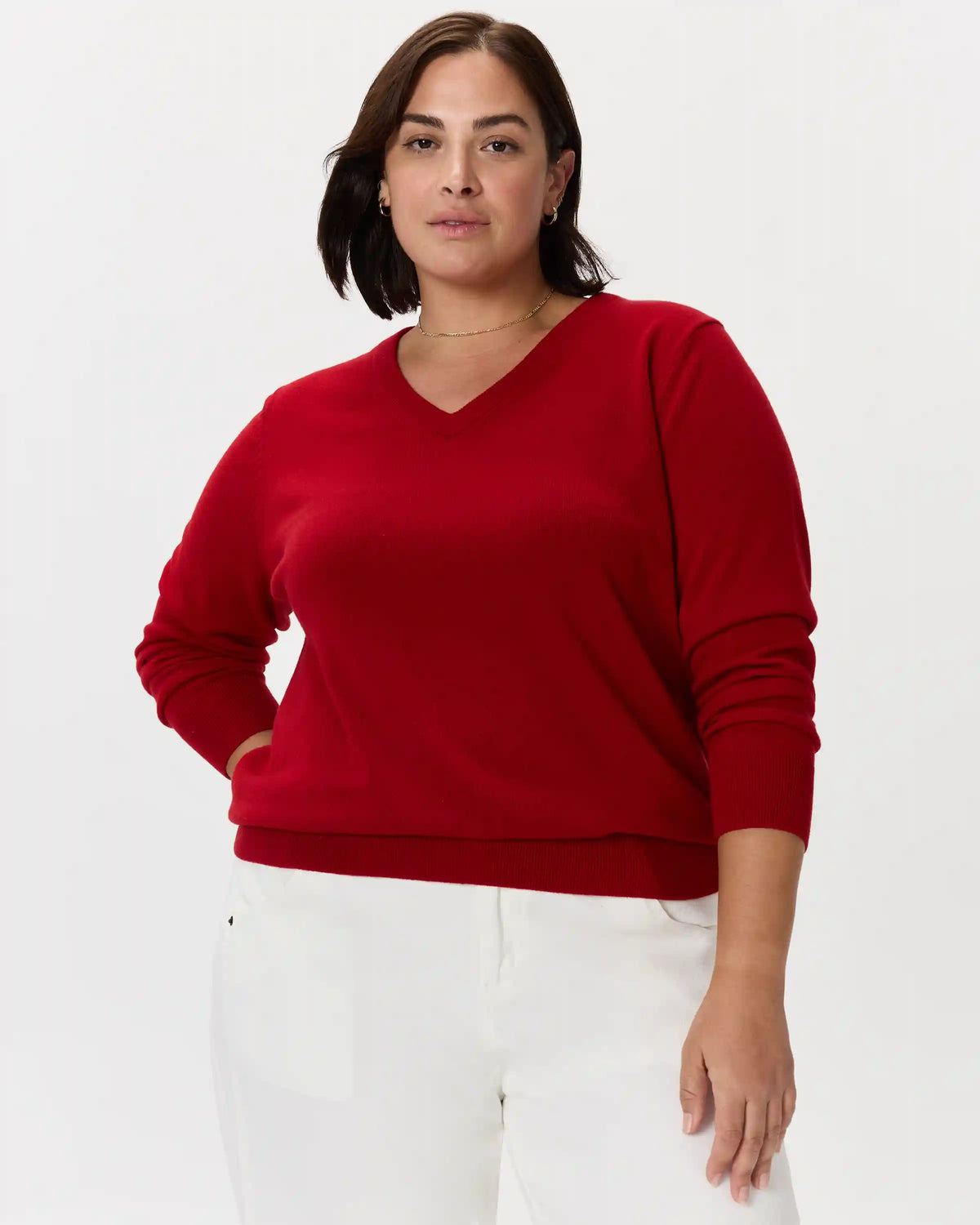 Mongolian Cashmere V-Neck Sweater