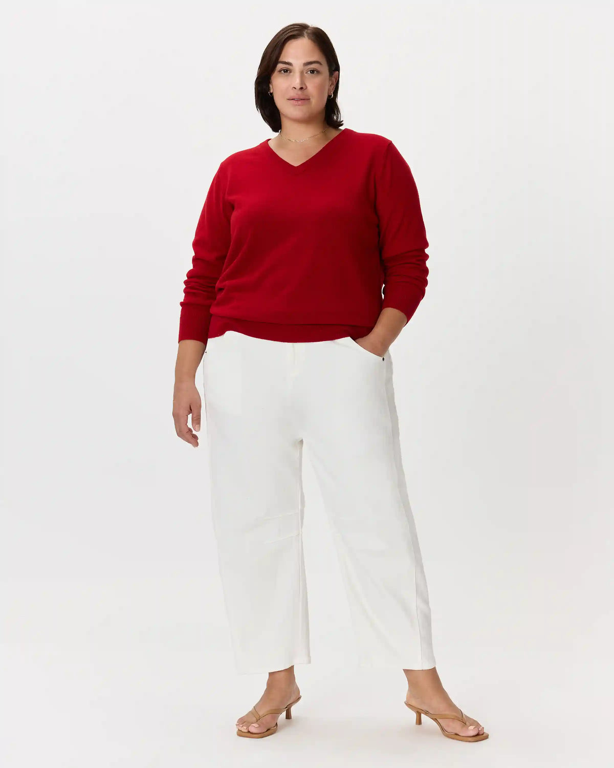 Mongolian Cashmere V-Neck Sweater