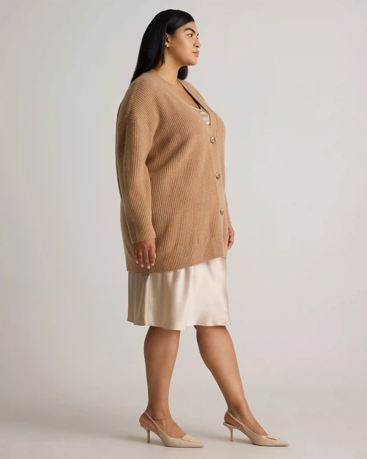 Mongolian Cashmere Oversized Boyfriend Cardigan Sweater
