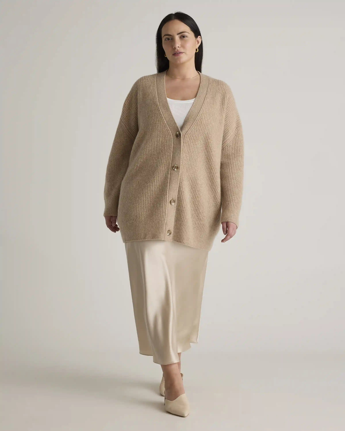 Mongolian Cashmere Oversized Boyfriend Cardigan Sweater