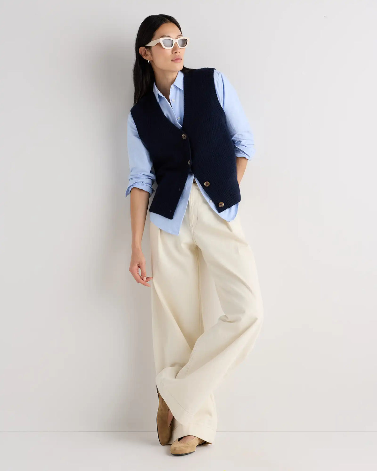 Mongolian Cashmere Fisherman Sweater Vest