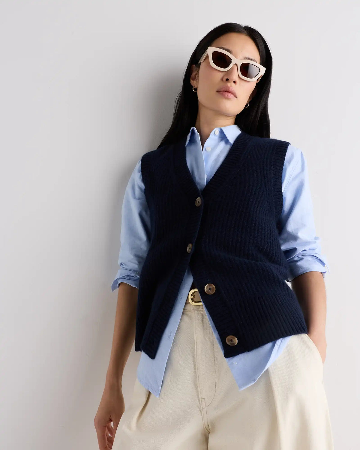 Mongolian Cashmere Fisherman Sweater Vest