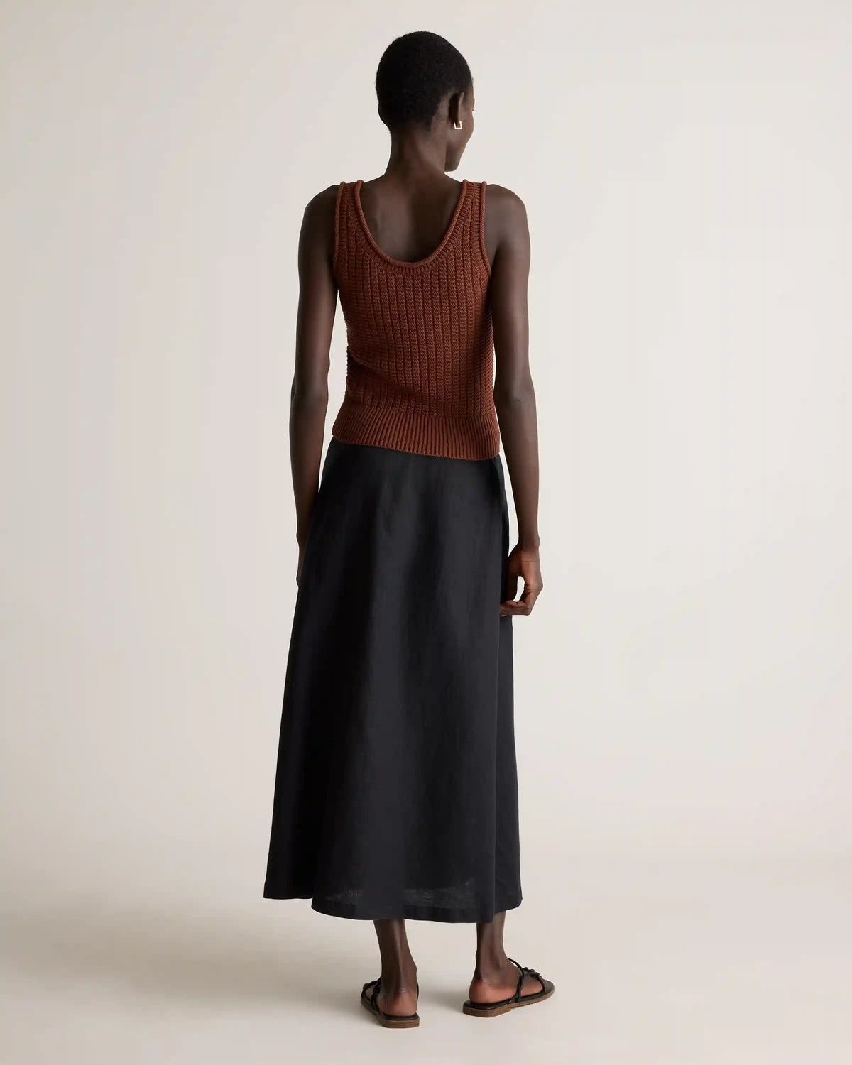 100% Organic Cotton Waffle Cropped Sweater Tank