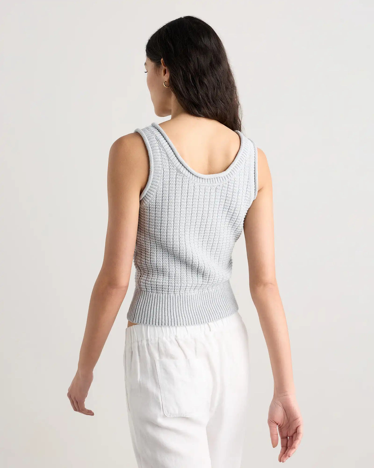 100% Organic Cotton Waffle Cropped Sweater Tank