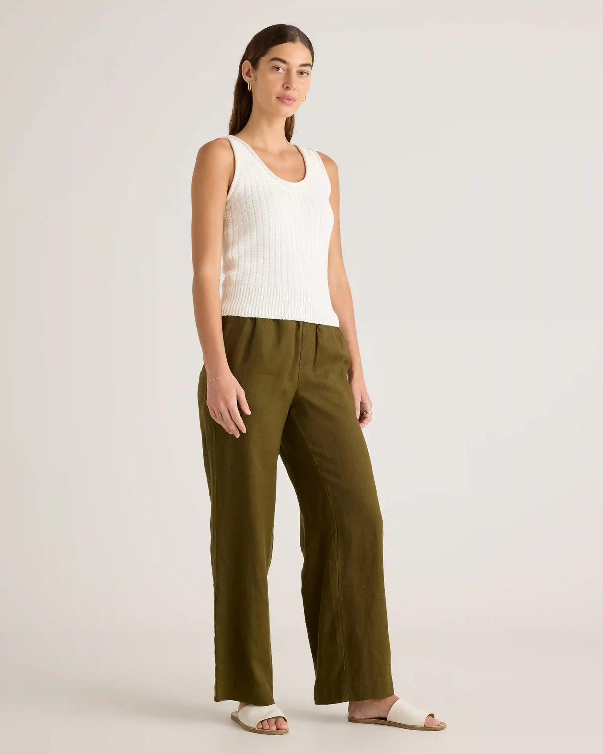 100% Organic Cotton Waffle Cropped Sweater Tank