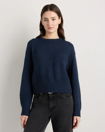 100% Yak Wool Pointelle Detail Relaxed Crew