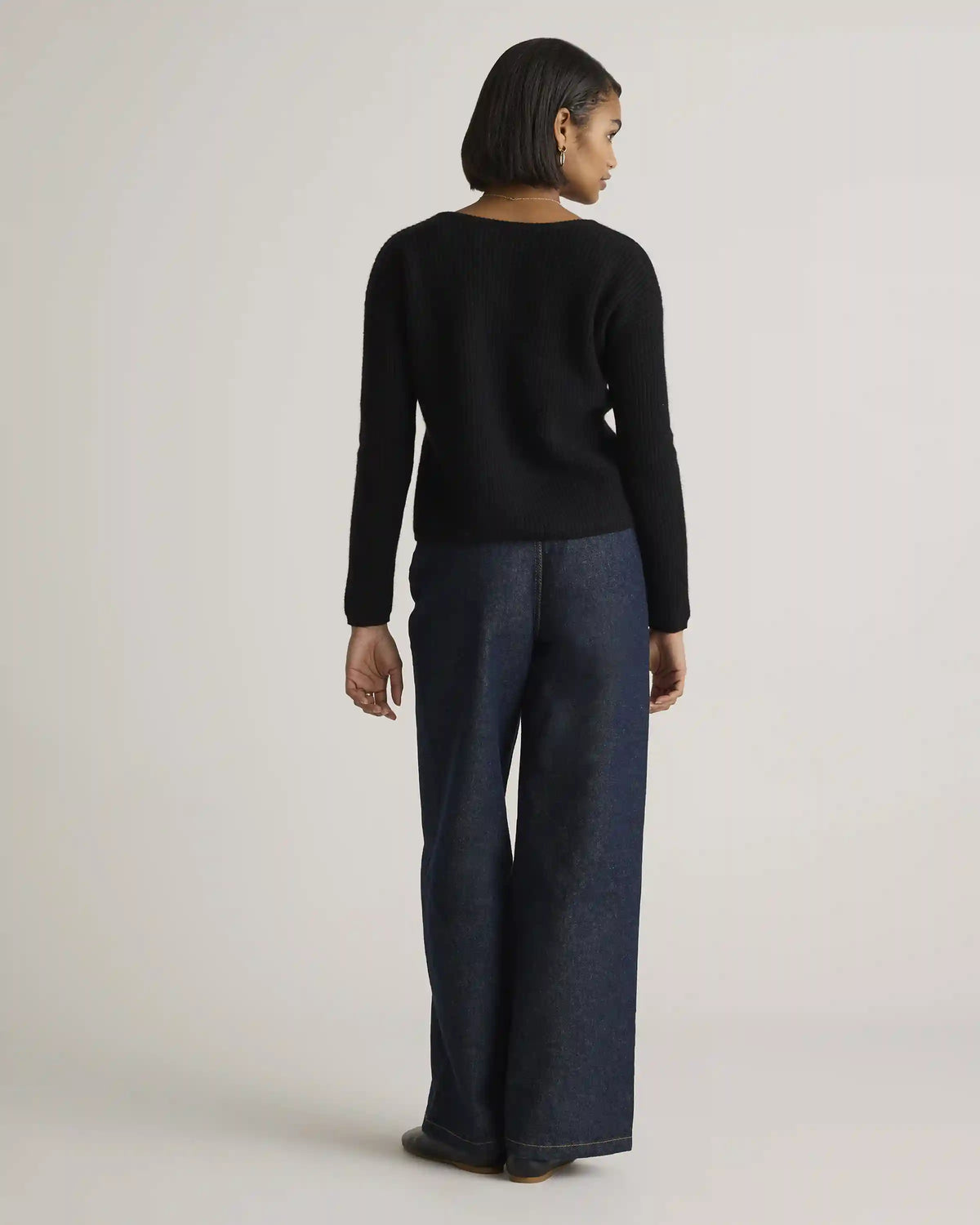 100% Yak Soft Rib Crew Cardigan