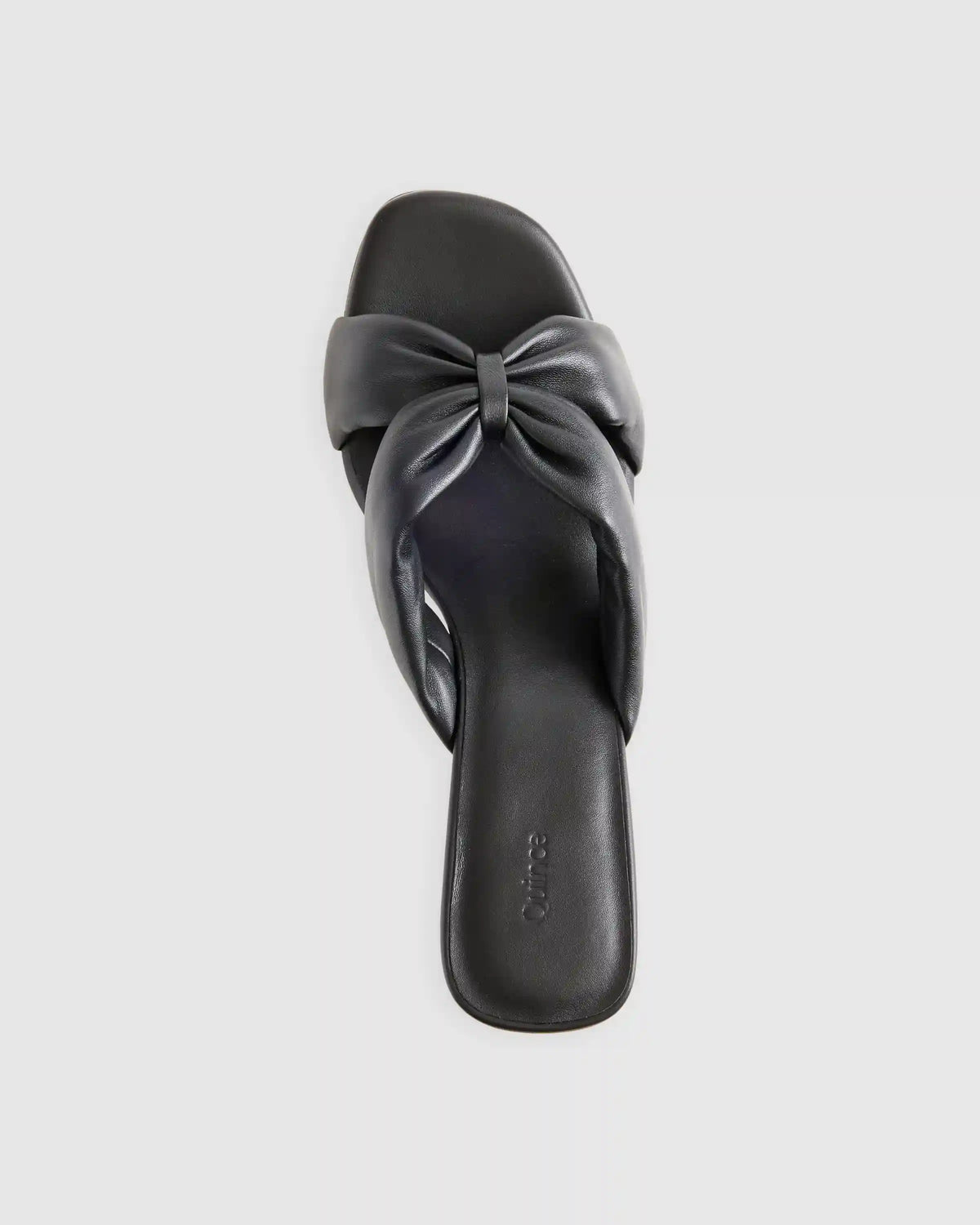 Italian Leather Twist Mid Heel Mule