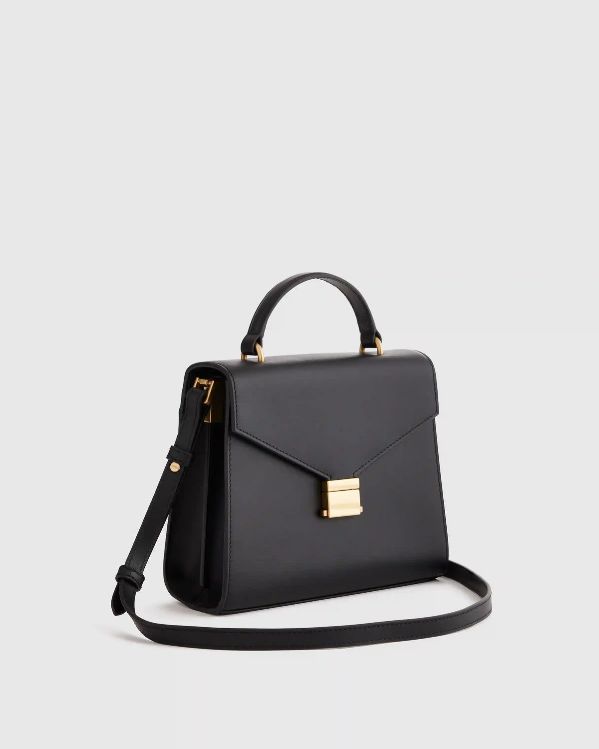 Italian Leather Top Handle Crossbody Satchel